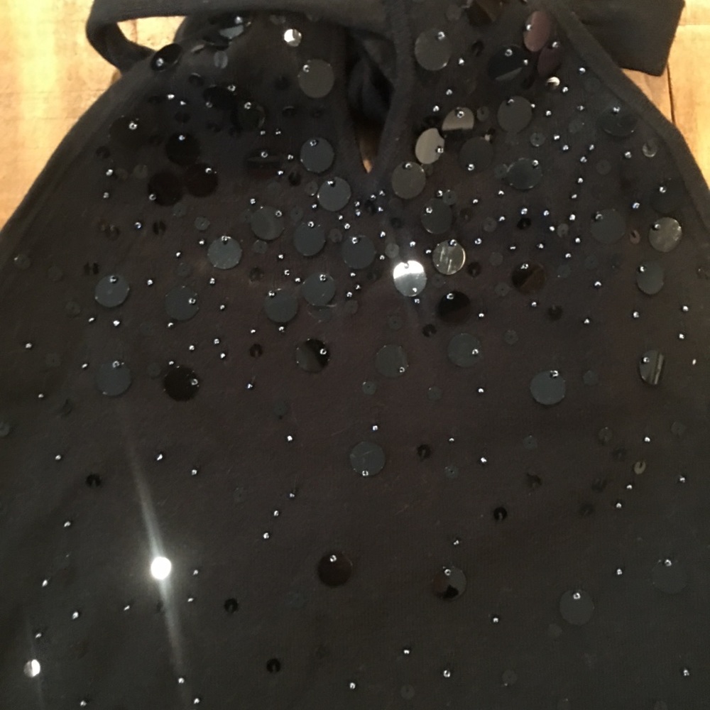 Halter top sequined tank top